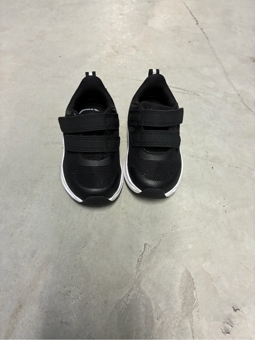 Athletic Works Black Kids Velcro Sneakers with White Trim